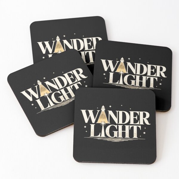 Item preview, Wander Light, Lighthouse, Travel and Coastal Typographic Design. Dark background designed and sold by FusiTink.