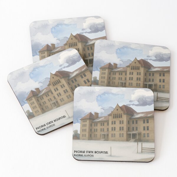 Item preview, Peoria State Hospital (Peoria, Illinois) Vintage-Style Watercolor designed and sold by GhostlyWorld.