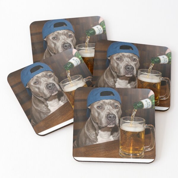 Item preview, Pit Bull Drinking Beer Funny Dog Meme designed and sold by OMITTEROMINOUS.