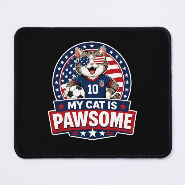 Item preview, Soccer Cat in Red, White and Blue designed and sold by MimsTees.