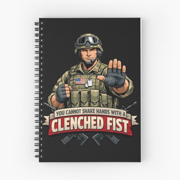 Artikelvorschau, Geballte Faust, Soldat, taktisches Militärzitat entworfen und verkauft von Tsugraf Designs.