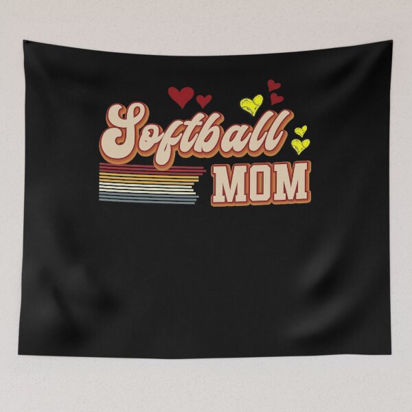 Item preview, Retro Softball Mom Hearts Tee designed and sold by LashondaGreen89.