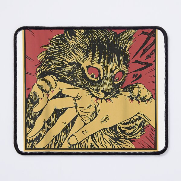 Item preview, Cat Bite Horror Anime Creepy Crazy Cat Japanese T-Shirt designed and sold by gidget-gadget.