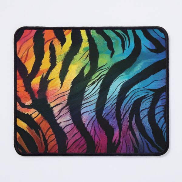 Item preview, Rainbow zebra animal stripe pattern with black,  rainbow colors wild animal print eclectic abstract style,  vibrant colorful tiger stripes animal skin texture  designed and sold by navitalidesign.