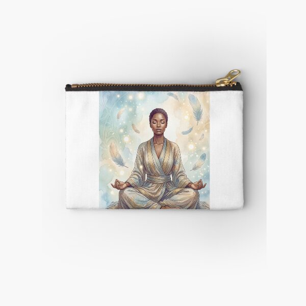Item preview, Meditation Wall Art Print, Peaceful Black Woman Watercolor Decor designed and sold by ChloeDesigns401.