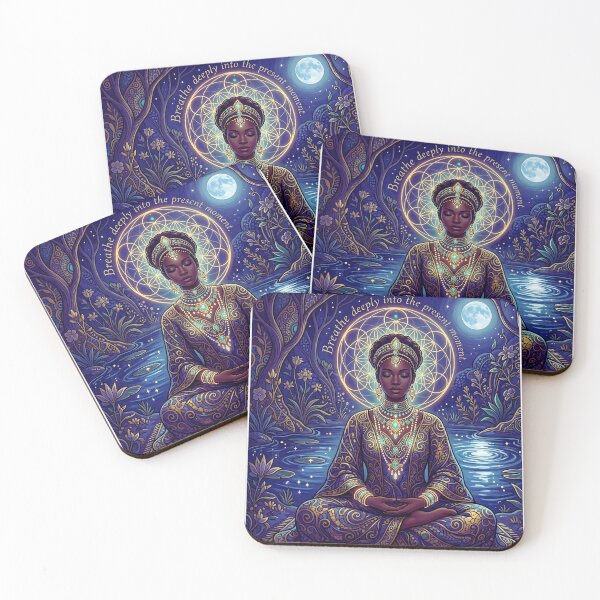 Item preview, Mystical Meditation Wall Art, African Goddess Moon Decor designed and sold by ChloeDesigns401.