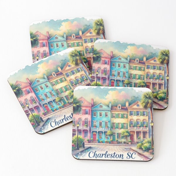 Item preview, Charleston South Carolina Rainbow Row designed and sold by SalterDesigns.