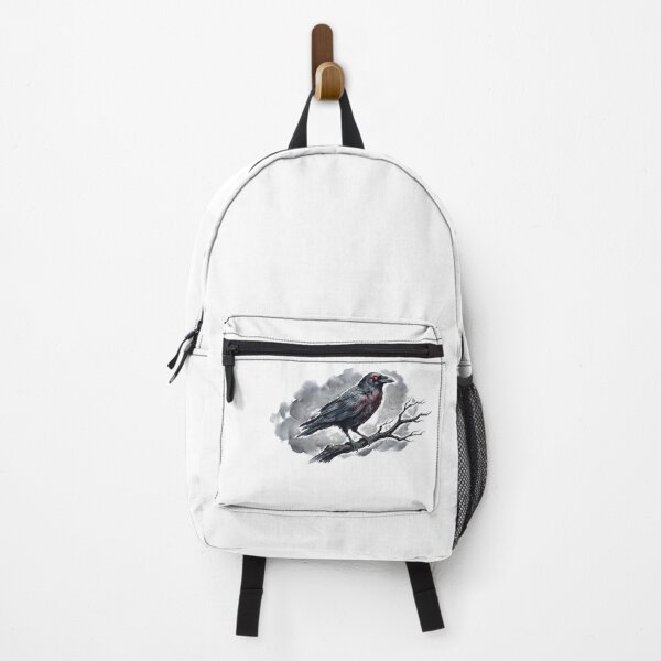 Item preview, Gothic Watercolor Raven with Glowing Red Eyes Illustration designed and sold by HUTEND.
