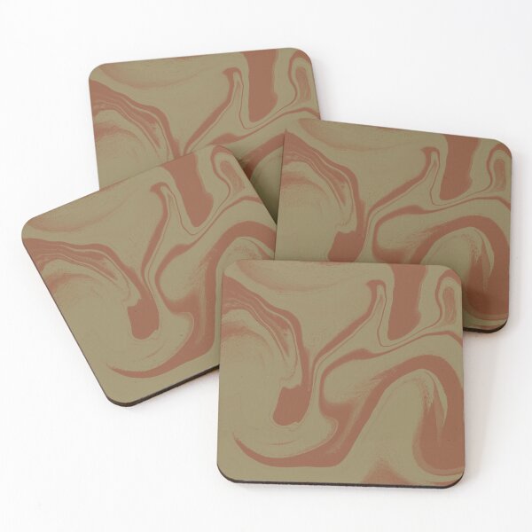 Item preview, Golden Sand and Terracotta Fluid Waves designed and sold by CaramelCo.