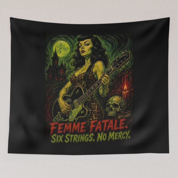 Item preview, Poison Ivy Pulp Horror Guitar Queen designed and sold by Artisticanvas.