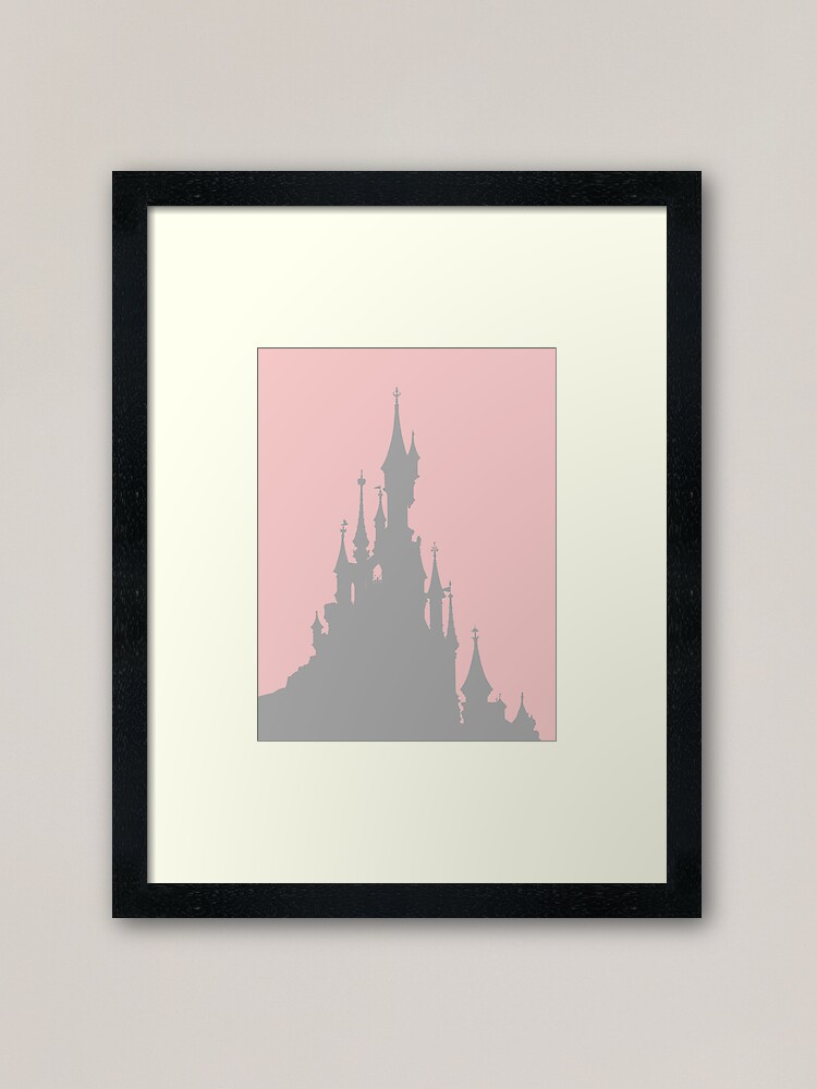 Magic Castle Silhouette Paris Millennial Pink Grey 2 Framed Art Print By Fandomtrading Redbubble