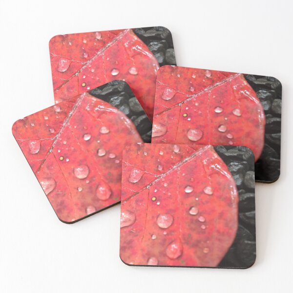 Item preview, Red leaf raindrops designed and sold by thegindielady.