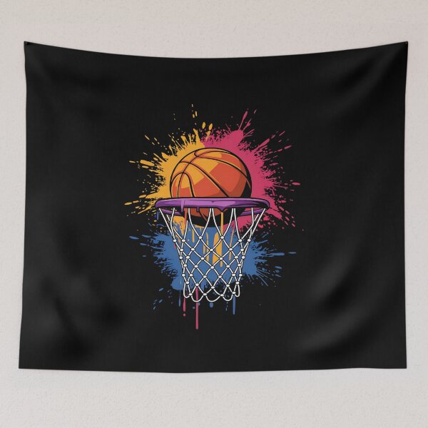 Item preview, Colorful Basketball Color Splash Hoop Net Slam Dunk Sports designed and sold by DotDedi.