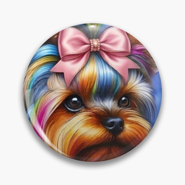 Item preview, Rainbows and Rescues Yorkie Colorful Soul Watercolor Paw Print Art designed and sold by Good Vibes .