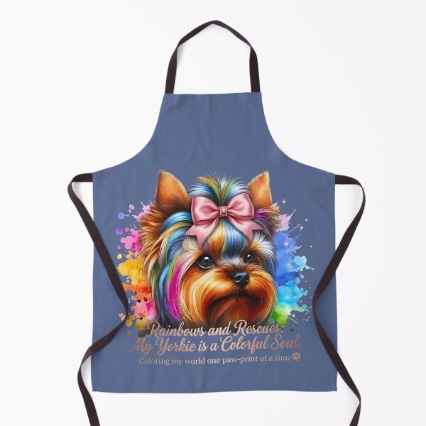 Item preview, Rainbows and Rescues Yorkie Colorful Soul Watercolor Paw Print Art designed and sold by Good Vibes .