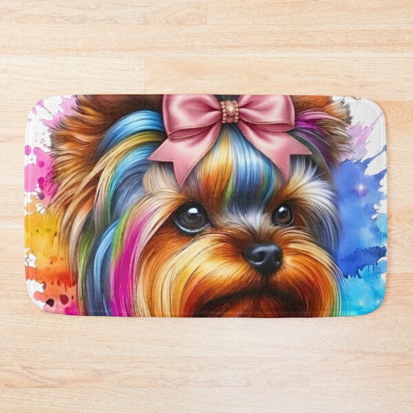 Item preview, Rainbows and Rescues Yorkie Colorful Soul Watercolor Paw Print Art designed and sold by Good Vibes .