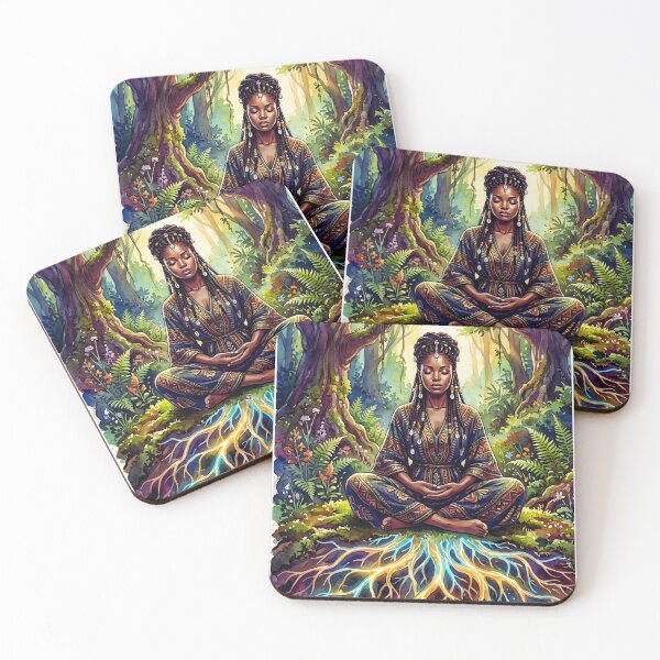 Item preview, African Meditation Wall Art, Spiritual Forest Goddess Print, Tree Roots Nature Decor designed and sold by ChloeDesigns401.