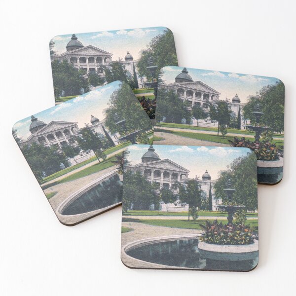 Item preview, Austin State Hospital Original Vintage Postcard – Scene at the Insane Asylum Fountain designed and sold by GhostlyWorld.