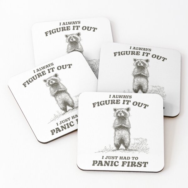Item preview, Funny Cute Raccoon Anxious I Had to Panic Mental Anxiety T-Shirt designed and sold by SubStudio97.