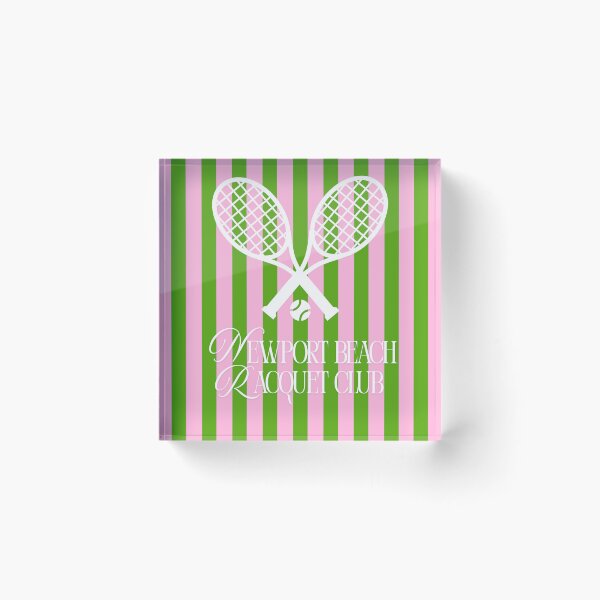 Item preview, Newport Beach Racquet Club Pink and Green Stripe  designed and sold by HeyDaisyShop.