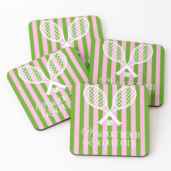 Item preview, Newport Beach Racquet Club Pink and Green Stripe  designed and sold by HeyDaisyShop.