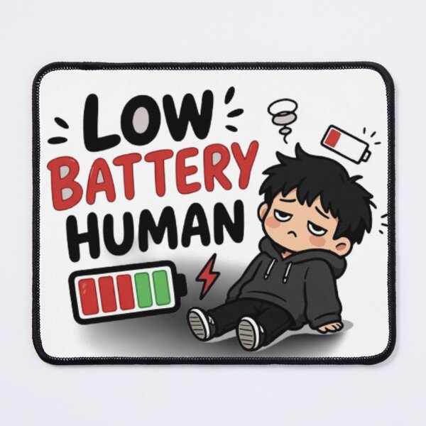 Item preview, Low Battery Human Funny Lazy Mood Cartoon designed and sold by WX-ST.