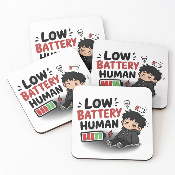 Item preview, Low Battery Human Funny Lazy Mood Cartoon designed and sold by WX-ST.