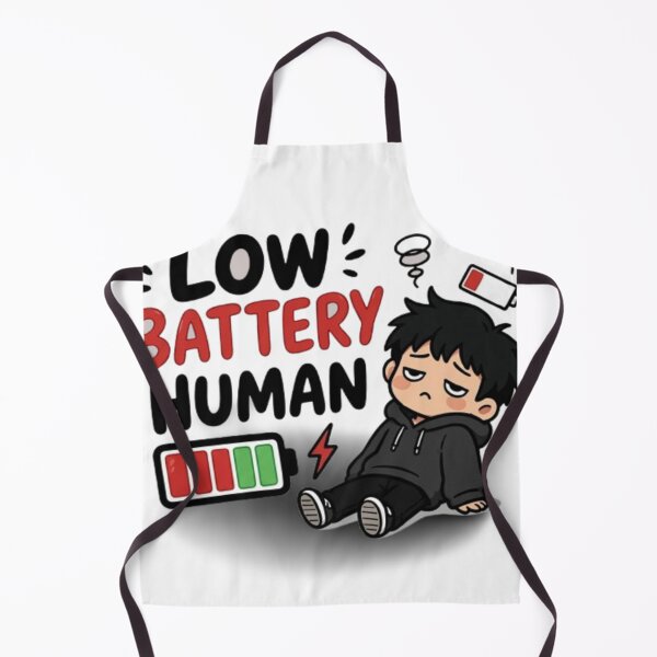 Item preview, Low Battery Human Funny Lazy Mood Cartoon designed and sold by WX-ST.