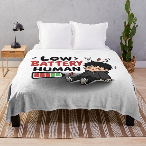 Item preview, Low Battery Human Funny Lazy Mood Cartoon designed and sold by WX-ST.