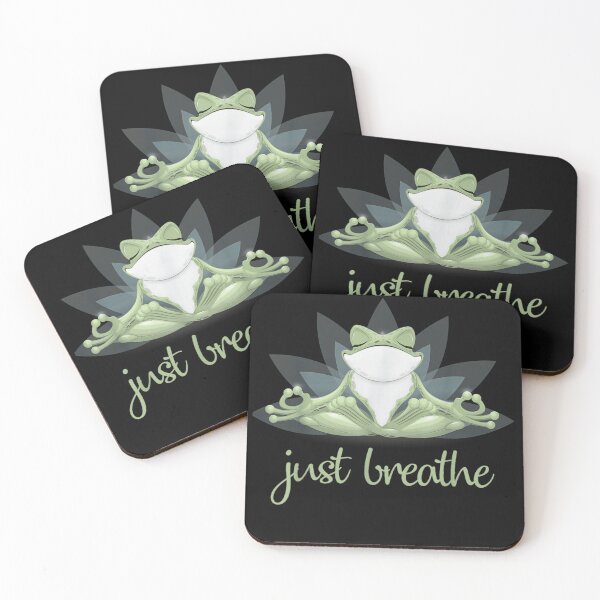 Item preview, Just Breathe Frog Meditation Zen Yoga Relaxation Design designed and sold by Creative Spark.