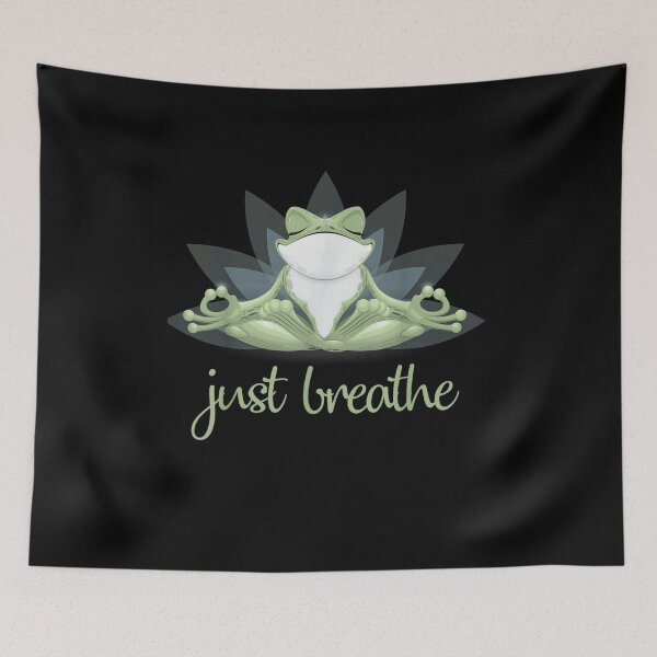 Item preview, Just Breathe Frog Meditation Zen Yoga Relaxation Design designed and sold by Creative Spark.