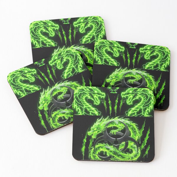 Item preview, TOCOCLAWS Twin Neon Green Lightning Dragons designed and sold by TOCOCLAWS.