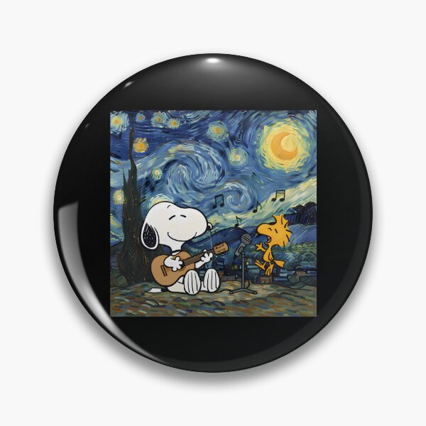 Item preview, Snoopy And Woodstock Playing Music Starry Night vangogh designed and sold by ValerieRodrigue.