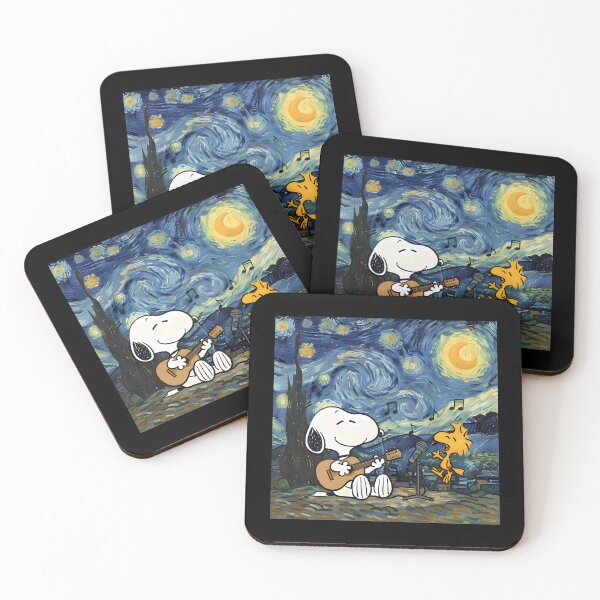Item preview, Snoopy And Woodstock Playing Music Starry Night vangogh designed and sold by ValerieRodrigue.