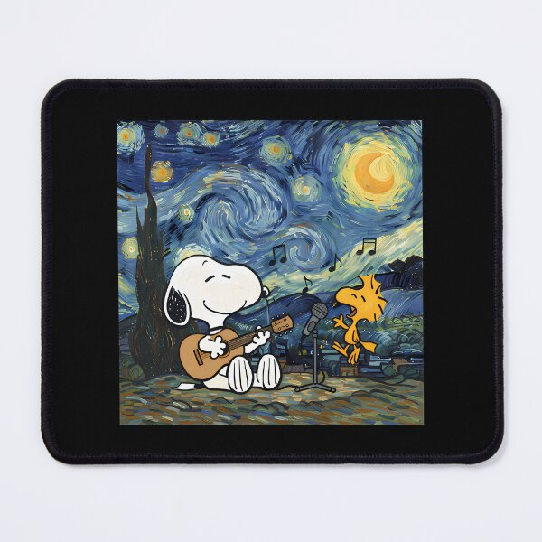 Item preview, Snoopy And Woodstock Playing Music Starry Night vangogh designed and sold by ValerieRodrigue.