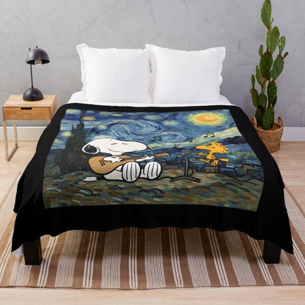 Item preview, Snoopy And Woodstock Playing Music Starry Night vangogh designed and sold by ValerieRodrigue.