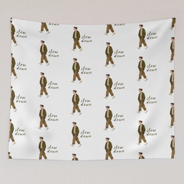 Item preview, Slow Down Inspirational Illustration with Walking Character and Mindful Lifestyle Quote designed and sold by JaiSoftStudio.