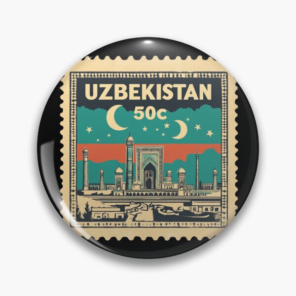 Item preview, Uzbekistan Vintage Postage Stamp - Registan Square designed and sold by tiigerdad.