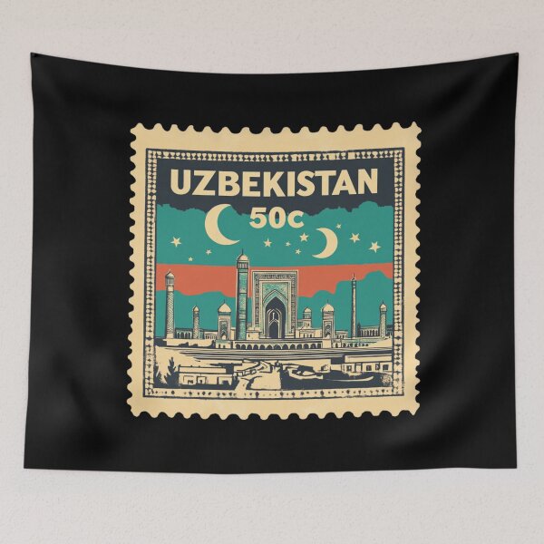 Item preview, Uzbekistan Vintage Postage Stamp - Registan Square designed and sold by tiigerdad.