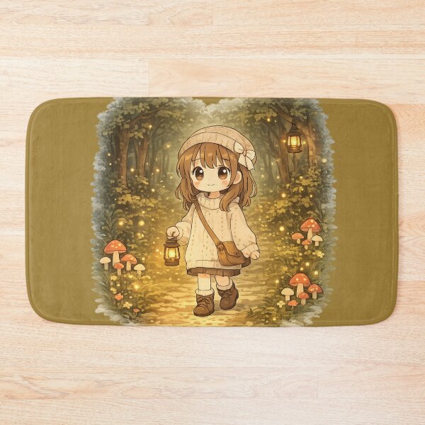 Item preview, Anime Cute Girl Lost But Cozy Magical Forest Adventure Aesthetic Design for Introverts and Cottagecore Lovers designed and sold by Im-Ara.