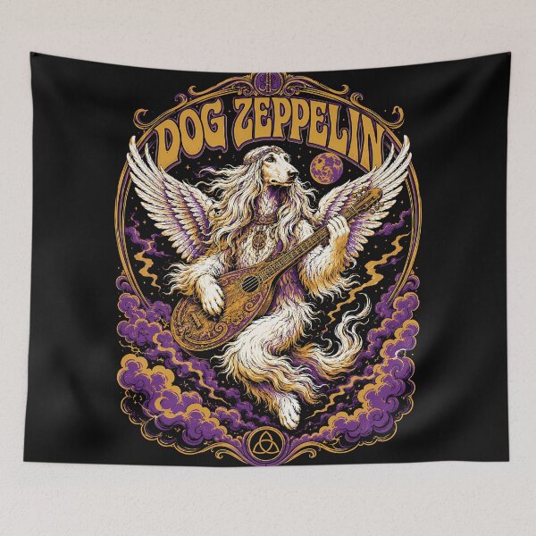 Item preview, Dog Zeppelin Afghan Hound 70s Classic Rock Parody designed and sold by Highwayman1975.