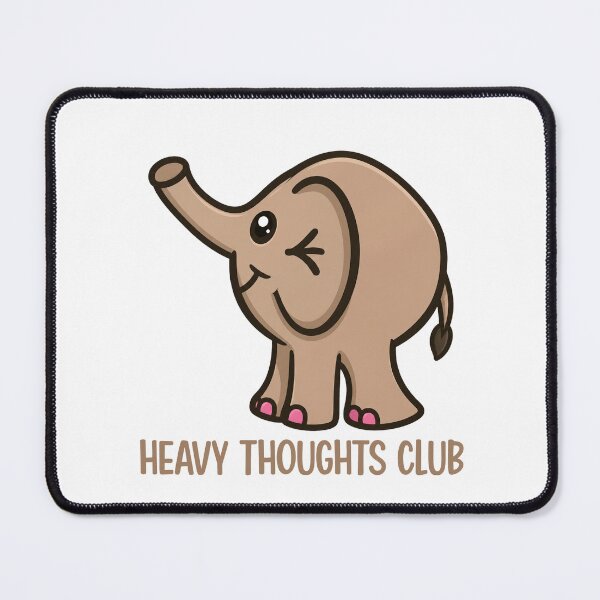 Item preview, Heavy Thoughts Club - Cute Elephant Mental Health Humor Design designed and sold by CanSparkleArt.