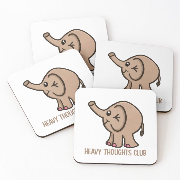 Item preview, Heavy Thoughts Club - Cute Elephant Mental Health Humor Design designed and sold by CanSparkleArt.