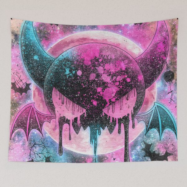 Item preview, Galaxy Demon Skull Drip Art Dark Witchy Gothic Moon designed and sold by DonaldWaltersxx.