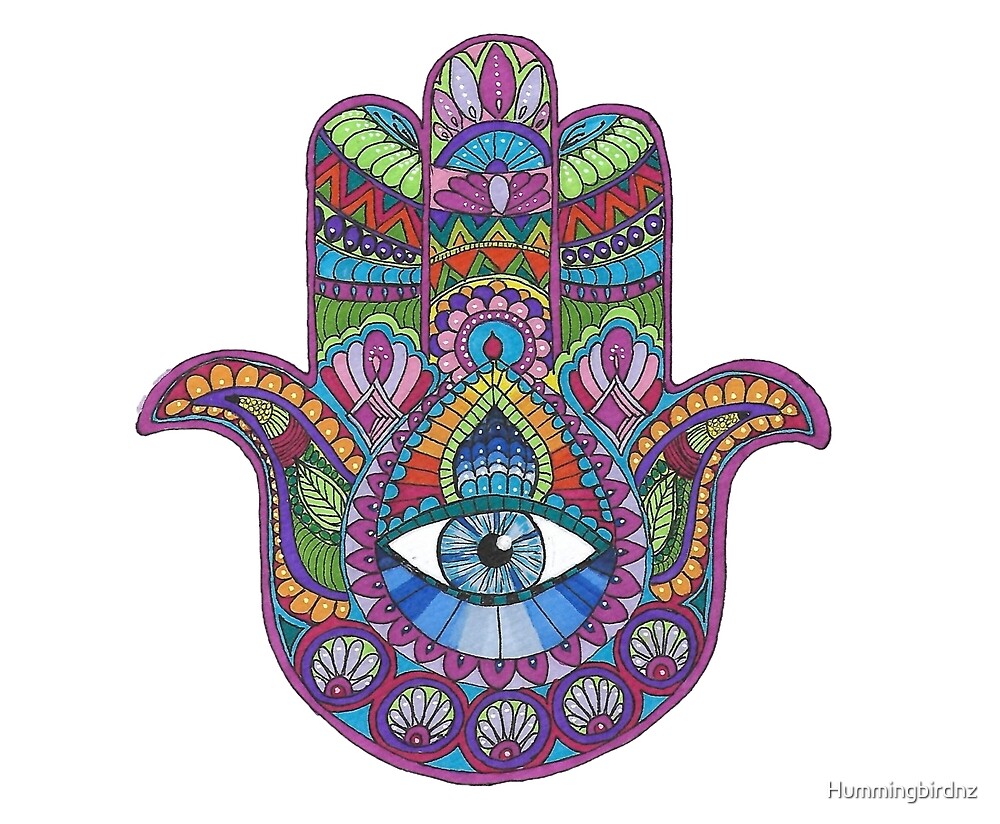 "Mandala Hamsa" by Hummingbirdnz Redbubble