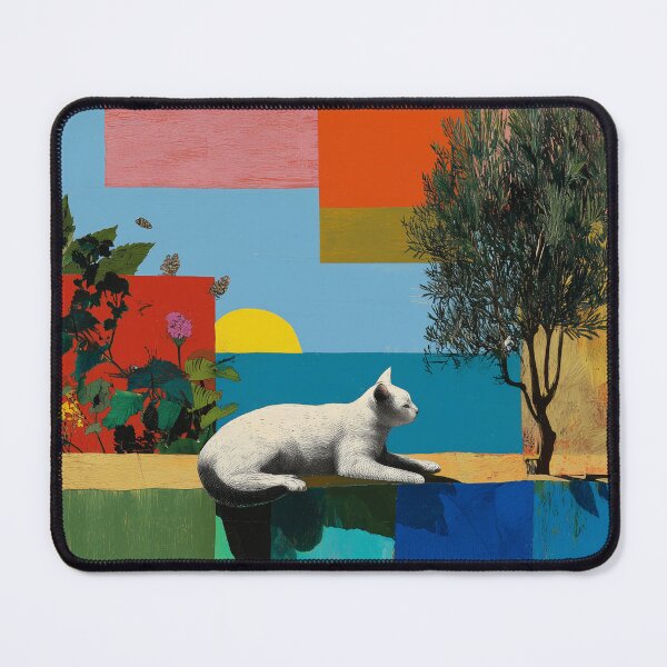 Item preview, Artistic White Cat in Nature Colorful Painting Style Design designed and sold by Meow-Attitude.