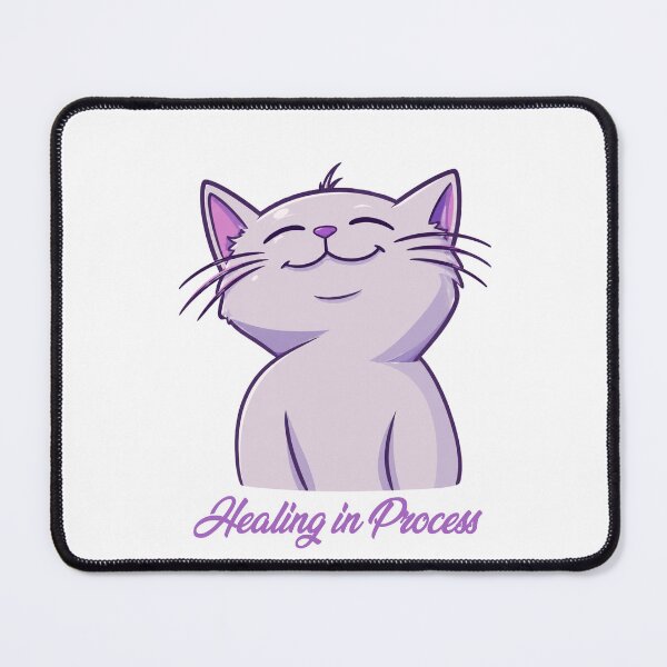 Item preview, Healing in Process - Cute White Cat Self Care Mental Health Design designed and sold by CanSparkleArt.