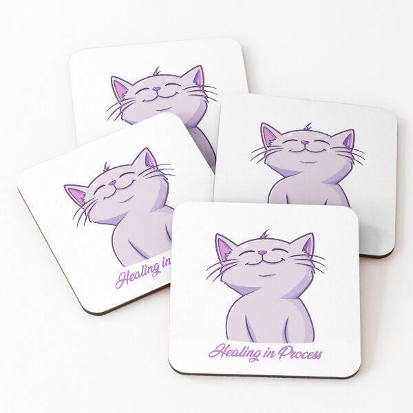 Item preview, Healing in Process - Cute White Cat Self Care Mental Health Design designed and sold by CanSparkleArt.