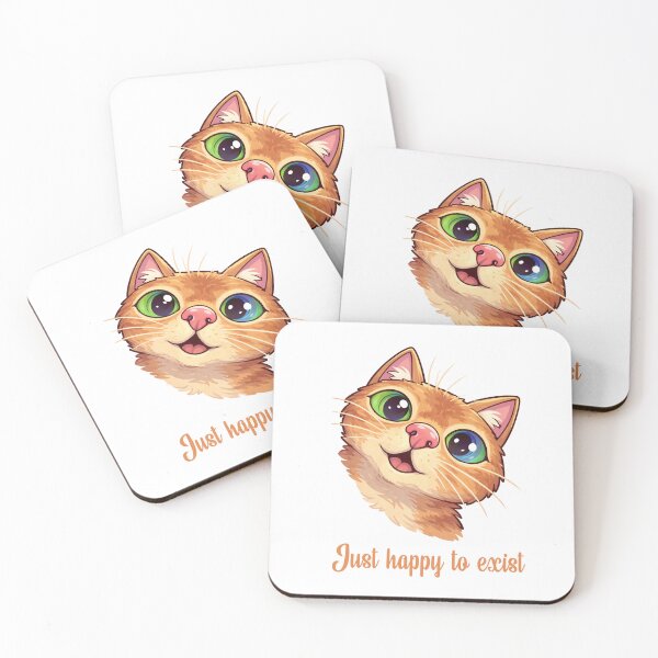 Item preview, Just Happy to Exist - Cute Orange Cat Wholesome Positivity Design designed and sold by CanSparkleArt.