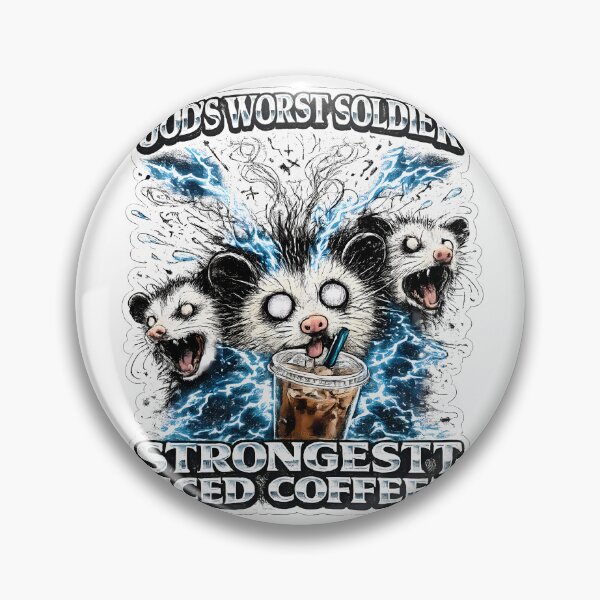 Item preview, Gods Worst Soldier Strongest Iced Coffee Opossum Meme designed and sold by chattsuede.